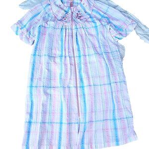 VTG Secret Treasures Short Sleeve Full Zip Cotton Blend House Robe Kaftan Sz L